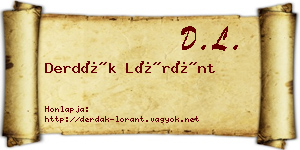 Derdák Lóránt névjegykártya