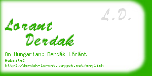lorant derdak business card