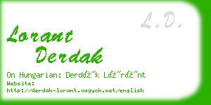 lorant derdak business card